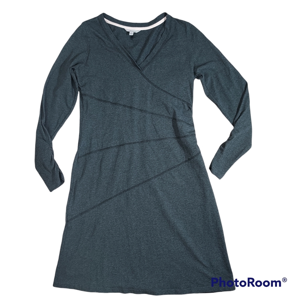 Athleta charcoal organic cotton Sunburst Nectar dress LP